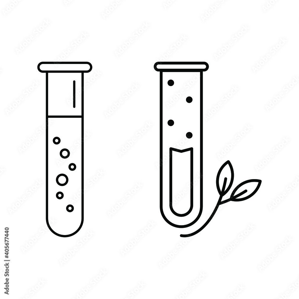 Chemical flask and Test tube outline and filled vector icon sign symbol color editable Chemical flask and Test tube outline and filled vector icon sign symbol color editable