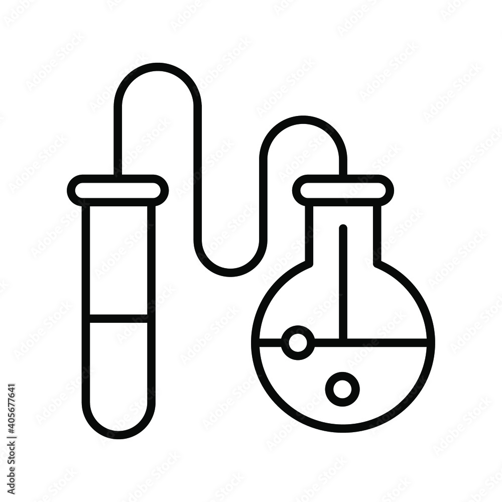 Chemical flask and Test tube outline and filled vector icon sign symbol color editable Chemical flask and Test tube outline and filled vector icon sign symbol color editable