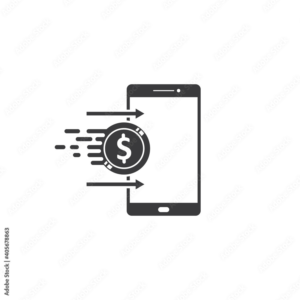 earning money with smartphone icon vector illustration design template earning money with smartphone icon vector illustration design template