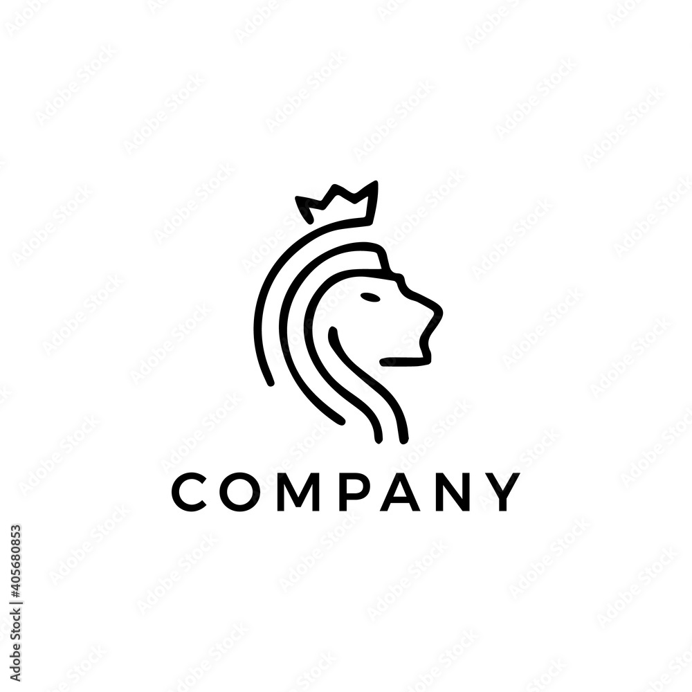 Lion king logo simple vector design illustration Lion king logo simple vector design illustration