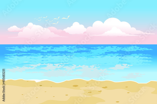 Beautiful beach vector illustration