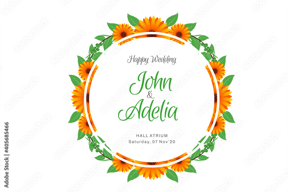 Sunflower in greeting card template Sunflower in greeting card template