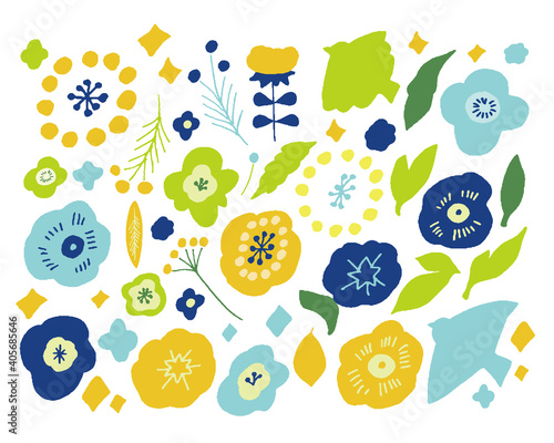 北欧風手書きの草木花イラスト 北欧 草 木 鳥 ベクター Beautiful Vector Flower Collection With Bird Leaves Floral Bouquets Flower Compositions Stock Vector Adobe Stock