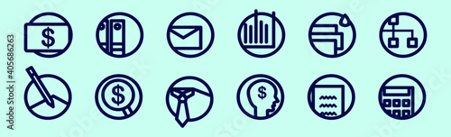 set of business cartoon icon design template with various models. vector illustration isolated on blue background