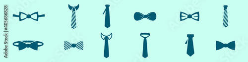 set of cravat cartoon icon design template with various models. vector illustration isolated on blue background