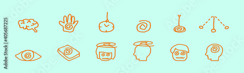 set of hypnosis cartoon icon design template with various models. vector illustration isolated on blue background