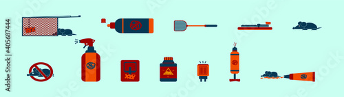 set of exterminators cartoon icon design template with various models. vector illustration isolated on blue background