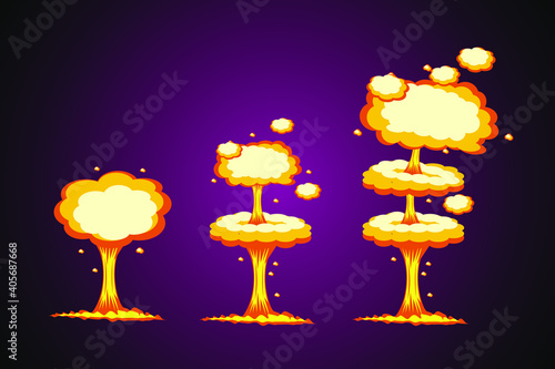 Set of comics boom explode illustration