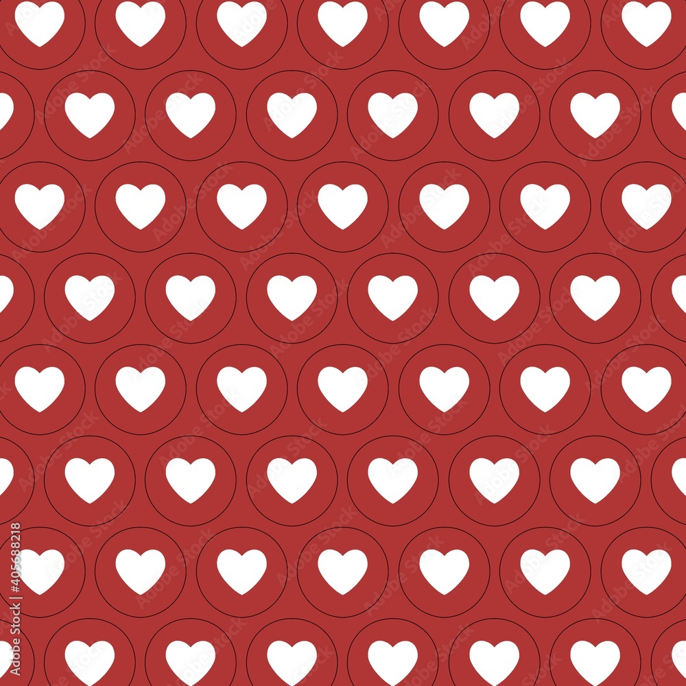 red dots with white hearts 