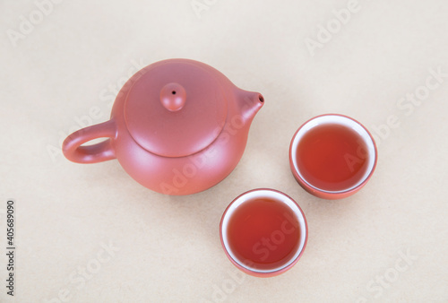 Fotografía Zisha Xishi teapot and two cups of tea