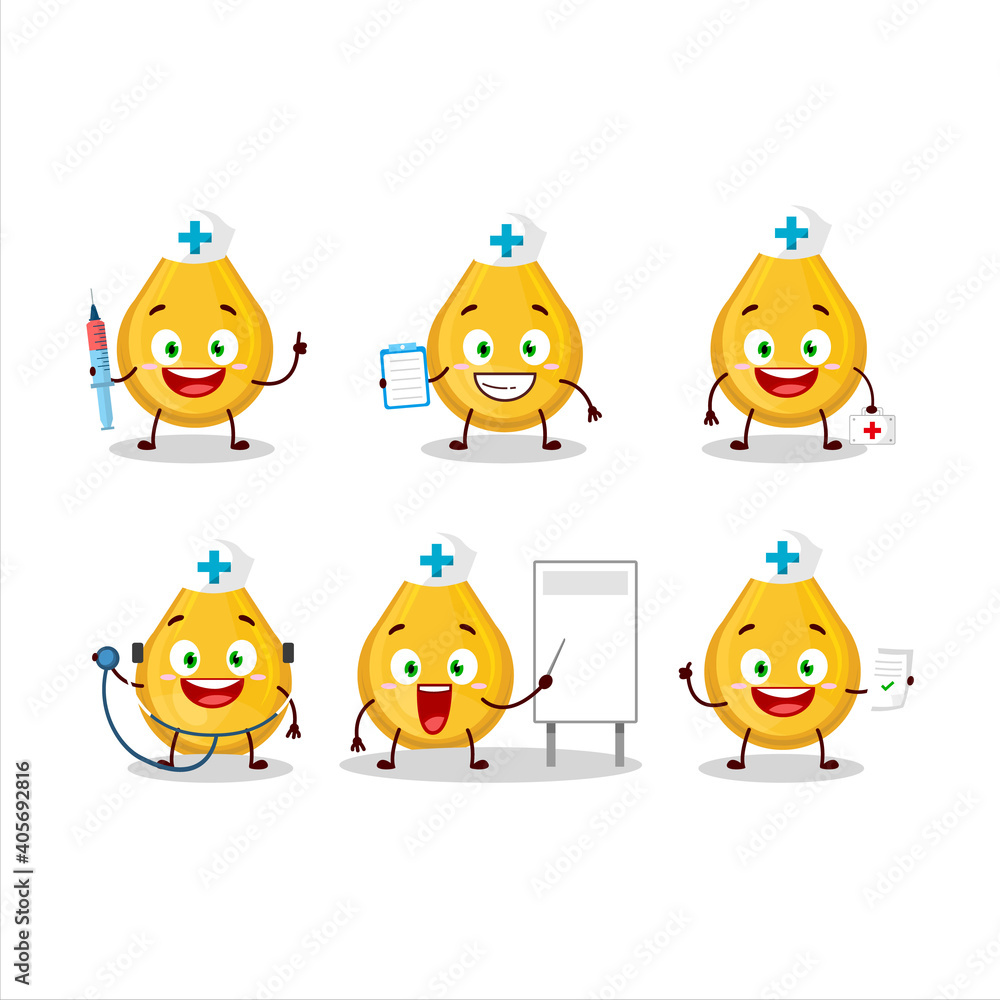 Doctor profession emoticon with oil cartoon character Doctor profession emoticon with oil cartoon character