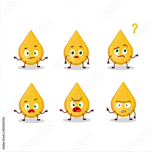 Cartoon character of oil with what expression