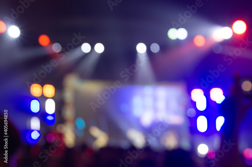 Bright colorful stage lights of blur background, Bokeh concert light