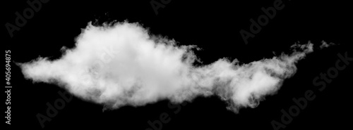 White cloud isolated on black background, Fluffy texture , Abstract smoke