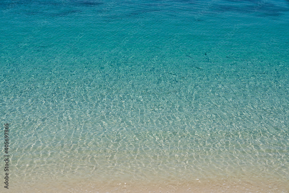 Surface of seascape with clear ocean water light blue landscape Surface of seascape with clear ocean water light blue landscape