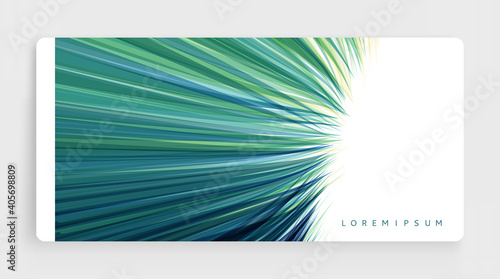 Lines forming track of speed movement. Transparent overlapping stripes on white background with space for text. 3d vector illustration for advertising, marketing or presentation.
