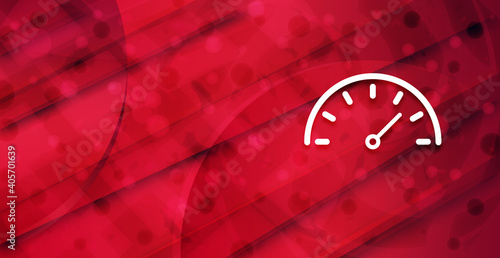 Speedometer gauge icon colorful shiny abstract banner background illustration