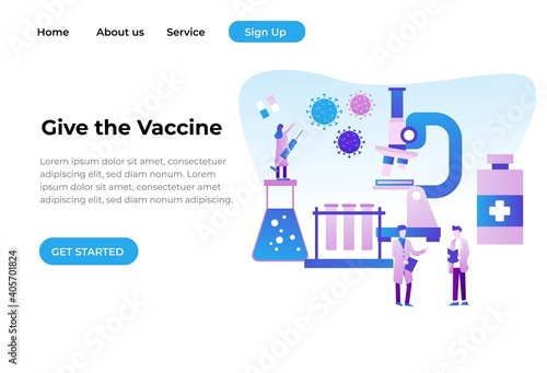 Unique Modern flat design concept of Vaccination Concept for website and mobile website. Landing page template. Easy to edit and customize. Vector illustration 