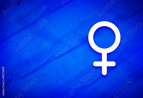 Female symbol icon abstract watercolor painting dark blue background illustration