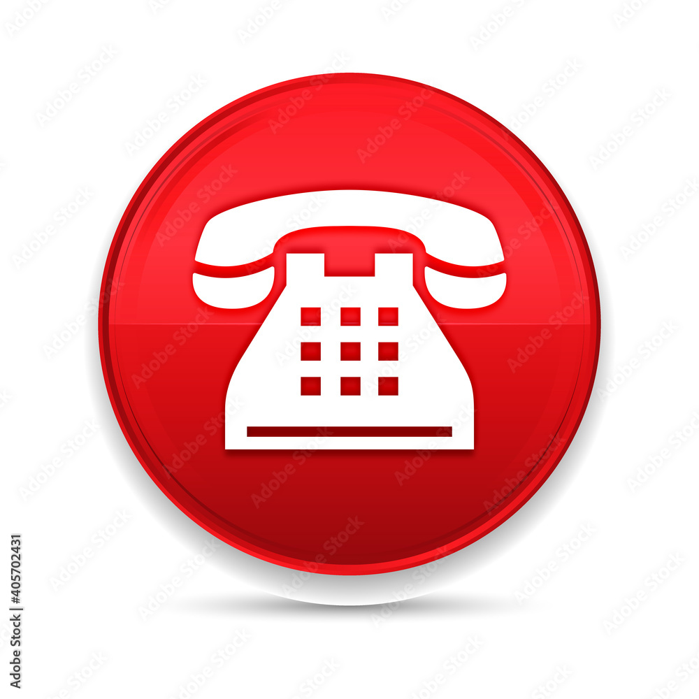 Telephone icon shiny luxury design red button vector Telephone icon shiny luxury design red button vector
