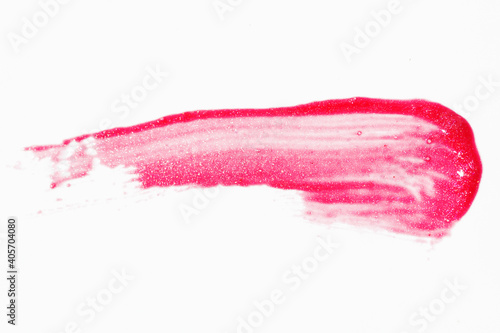 Lipstick smear smudge swatch on white background