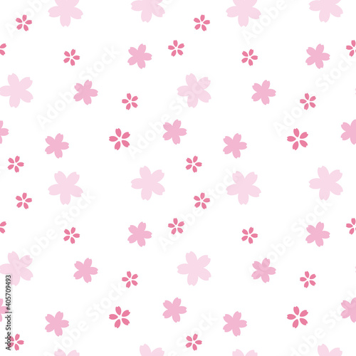 小さい桜の花　背景素材　ピンク　シームレスパターン © ashiko