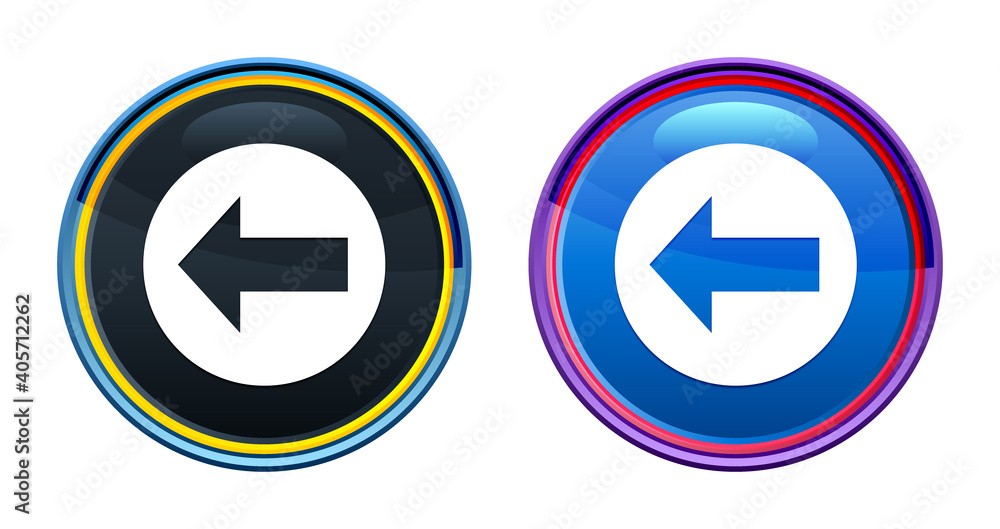 Back icon artistic glassy round buton set illustration Back icon artistic glassy round buton set illustration
