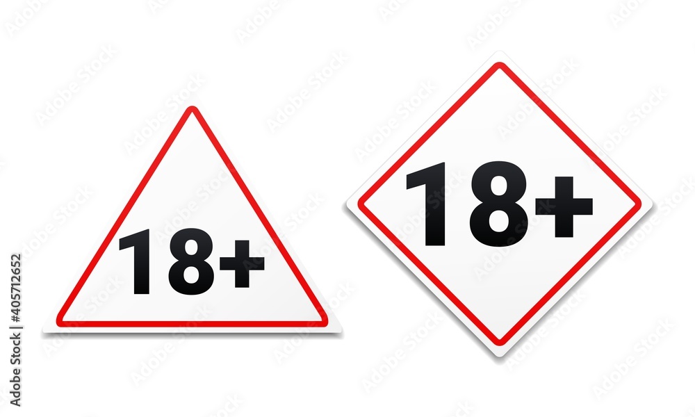 18 plus sign. Warning only for 18 years and ove. Eighteen years over. Adult only. Illustration vector 18 plus sign. Warning only for 18 years and ove. Eighteen years over. Adult only. Illustration vector