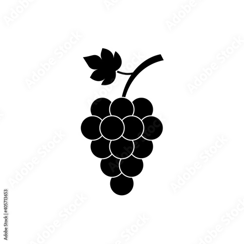 Bunch of grapes fruit with leaf icon