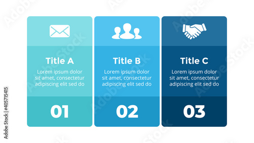 Squares vector colorful Infographic. 3 options, steps, processes. Presentation slide template. Banners timeline. Data visualization.