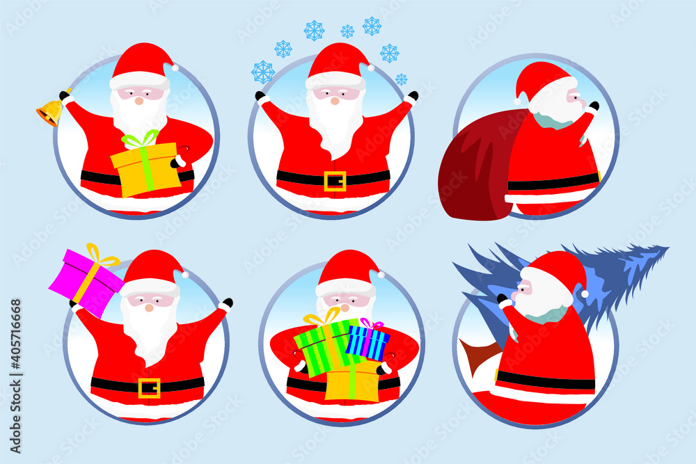 Fototapeta premium merry christmas santa claus vector illustration 