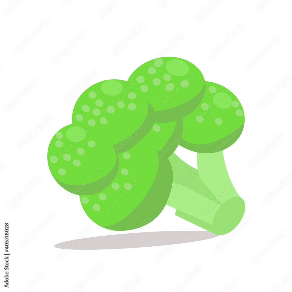 Broccoli cartoon icon Flat isolated illustration Broccoli cartoon icon Flat isolated illustration