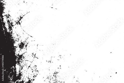 Vector grunge black and white distress texture wall background.