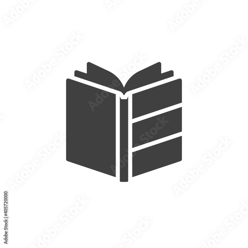 Open book vector icon. filled flat sign for mobile concept and web design. Book pages glyph icon. Symbol, logo illustration. Vector graphics