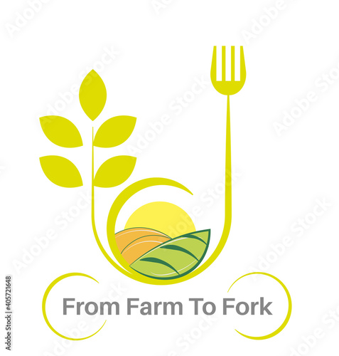Eat Local produce fresh from farm to fork vector illustration on a white background - Sustainable local food concept