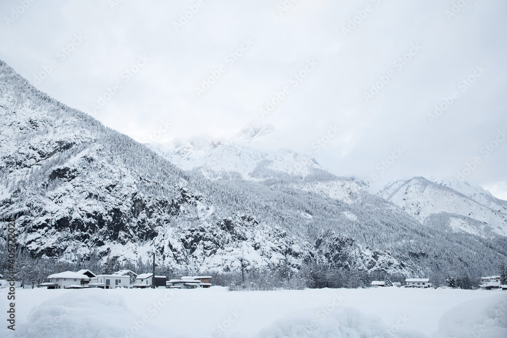 Winter in Austrian village in East Tyrol.
