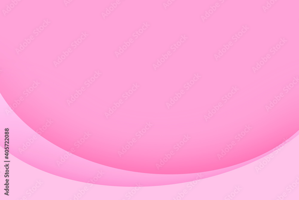 Valentines day background with paper layer circle pink abstract background. Curves and lines use for banner, cover, poster, wallpaper, design with space for text.