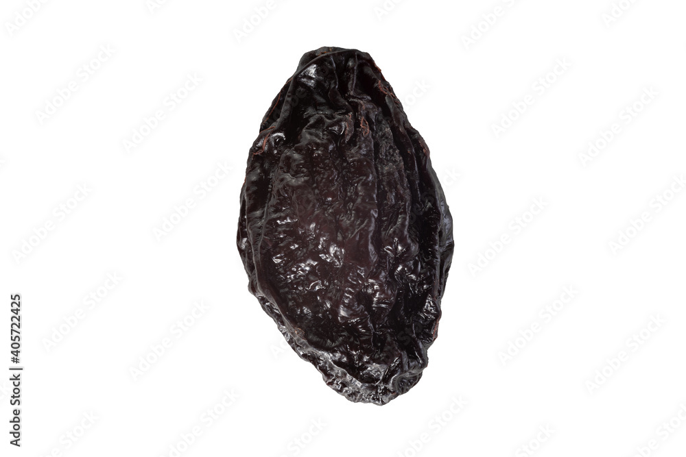 Prune dry fruit close up photo. Isolated on white background. Prune dry fruit close up photo. Isolated on white background.