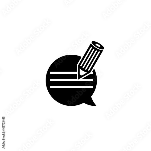 Writing feedback icon isolated on white background