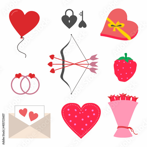 Set of romantic day symbol....