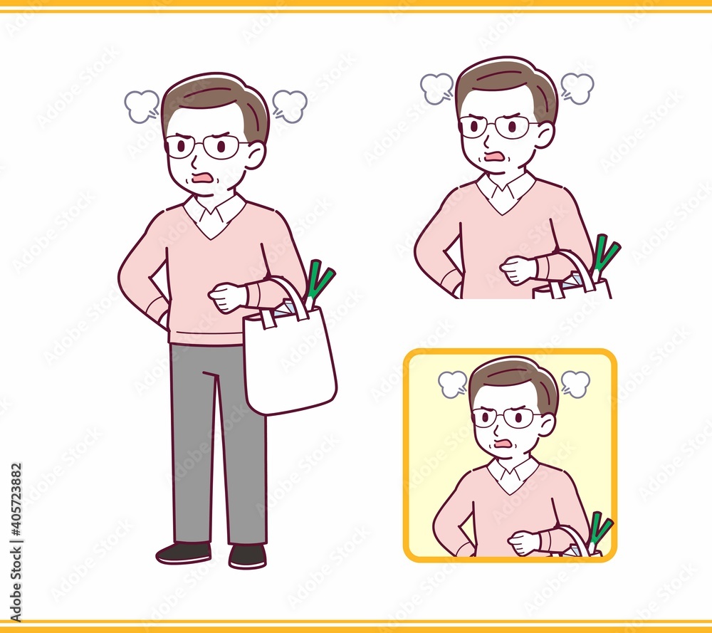 Elderly man in red sweater_A Elderly man in red sweater_A