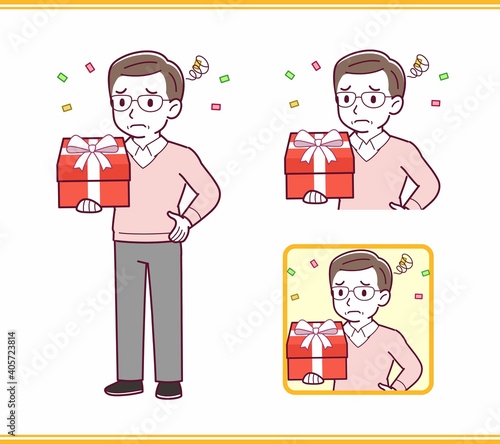 Elderly man in red sweater_A