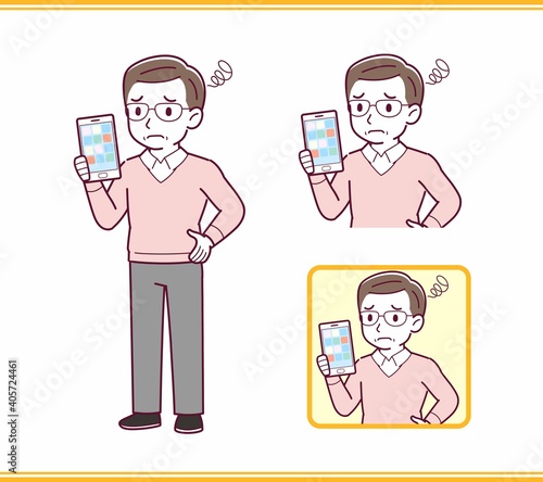 Elderly man in red sweater_A