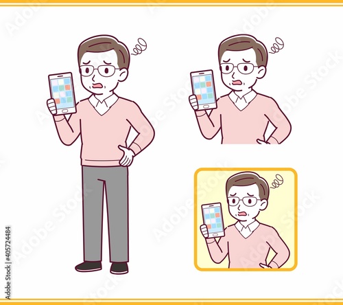 Elderly man in red sweater_A