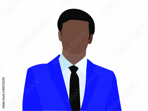 Black guy with the position of a businessman. Social equality. Business and finance.