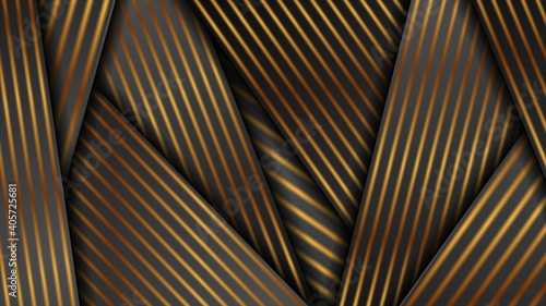 Abstract black and bronze smooth stripes corporate background