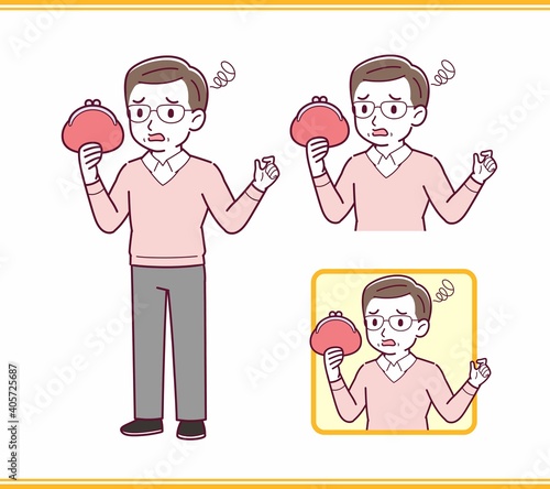 Elderly man in red sweater