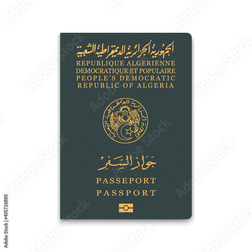 Passport of Algeria. Citizen ID template.