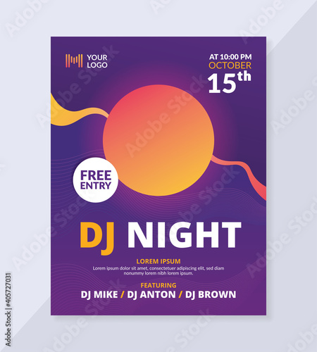 DJ night flyer template