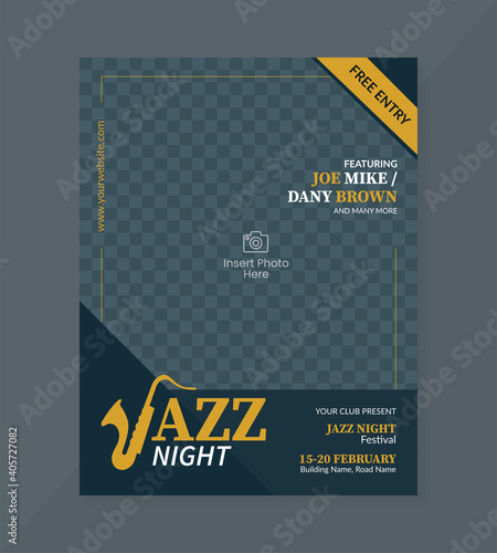 Jazz night flyer template